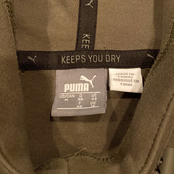 Puma army green hoodie. Perfect condition. Great for warmth!! - Picture 2 of 2